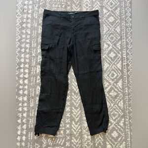Ralph Lauren Dark linen Cargo Pants size 14 (V123)